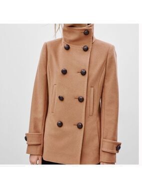ARITZIA BABATON wool cashmere fully lined coat button up pockets camel size XS